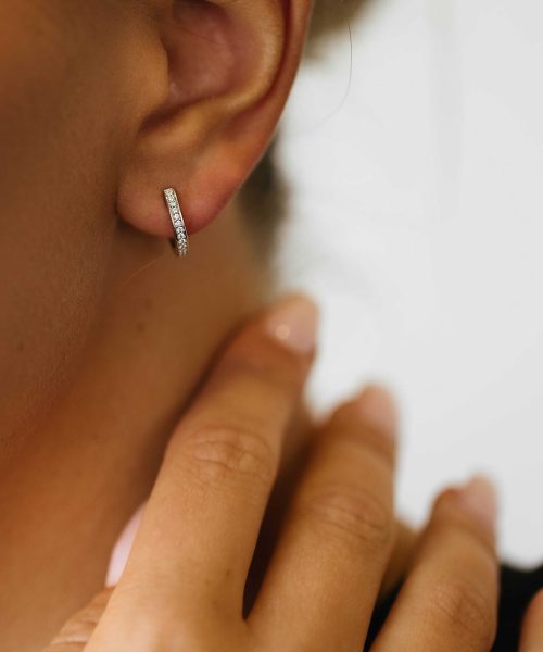 Christophersen Hvitt Gull Creoler med Diamanter - Bilde 2