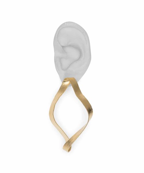 Ribbon earpieces, bronze based, 18k Gold plated - Bjørg - Bilde 2