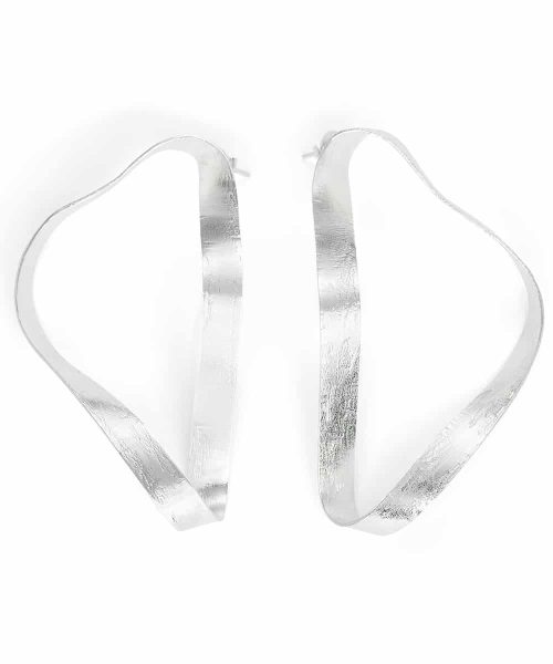 Ribbon earpieces, bronze based, Silver plated - Bjørg