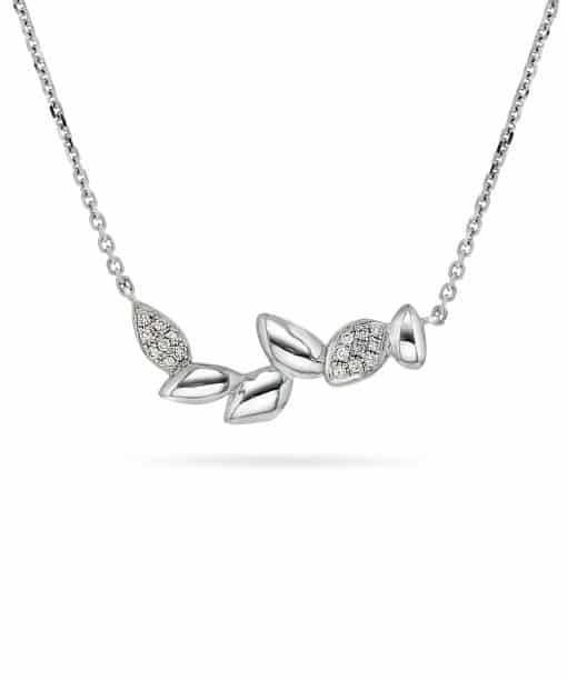 Collie i Hvitt gull med Diamanter, 0.15ct. Brilliant Cut