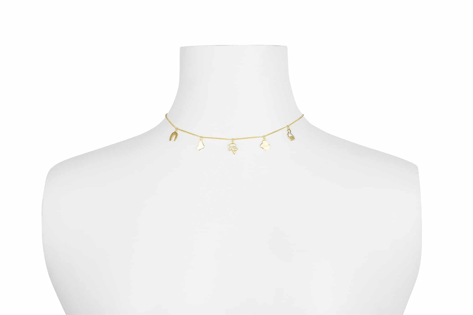 Arp charm necklace, 925 Silver based, 18k Gold plated - Bjørg - Bilde 2