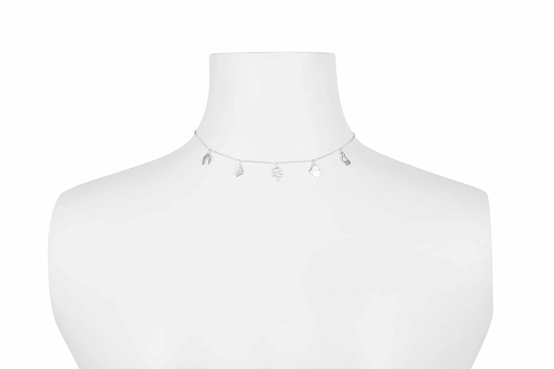 Arp charm necklace, 925 Silver based, Silver plated - Bjørg - Bilde 2