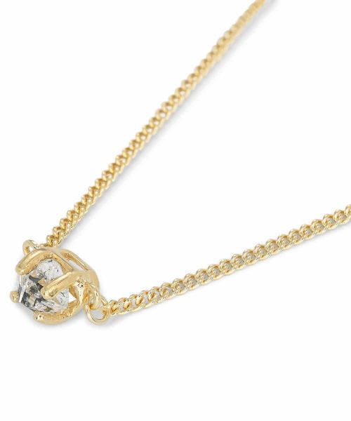 Dream necklace, 925 Silver based, 18k YG plated, Herkimer Diamond - Bjørg