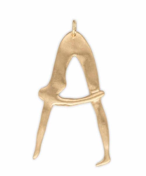 Nude Alphabet Ørepynt A-Y Medium, Sølv Gullforgylt - Bjørg