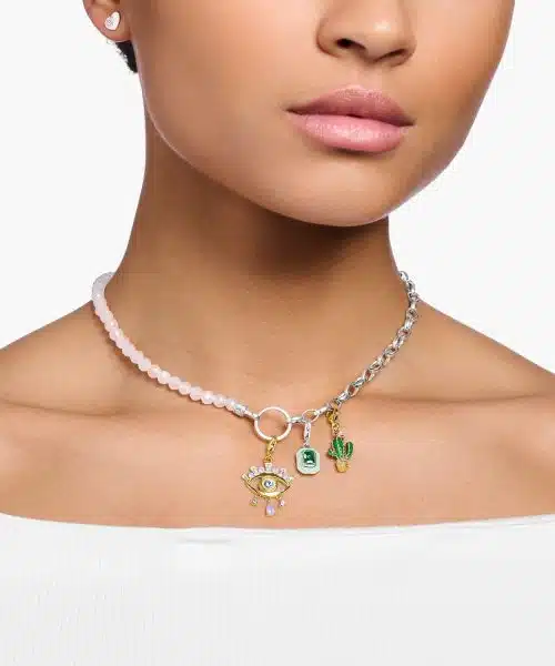 Thomas Sabo Charm pendant green cactus gold plated - Bilde 3