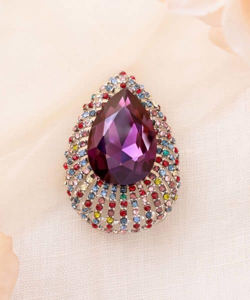 Brosje med lilla rhinestone - Bilde 2