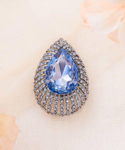 Brosje med blå rhinestone - Bilde 2