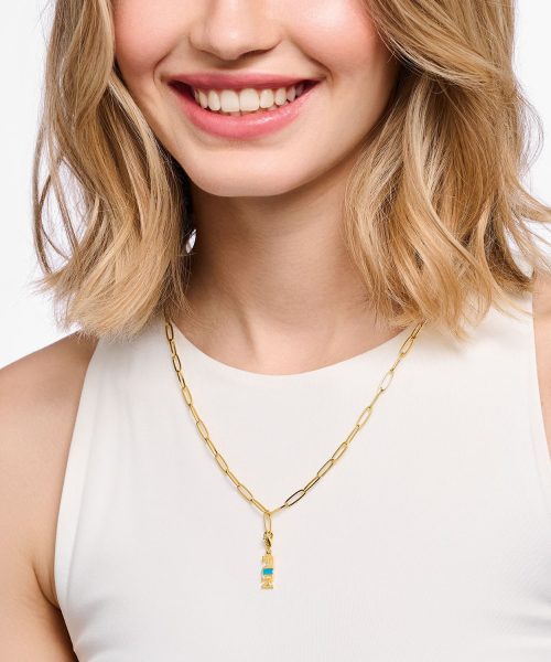 Thomas Sabo Charm pendant Fun with white stones gold plated - Bilde 2