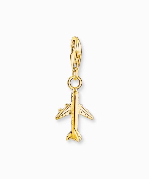Thomas Sabo Charm pendant aeroplane gold plated