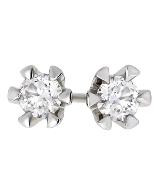 Enstens ørepynt 0.40ct. Brilliant Cut, Hvitt gull