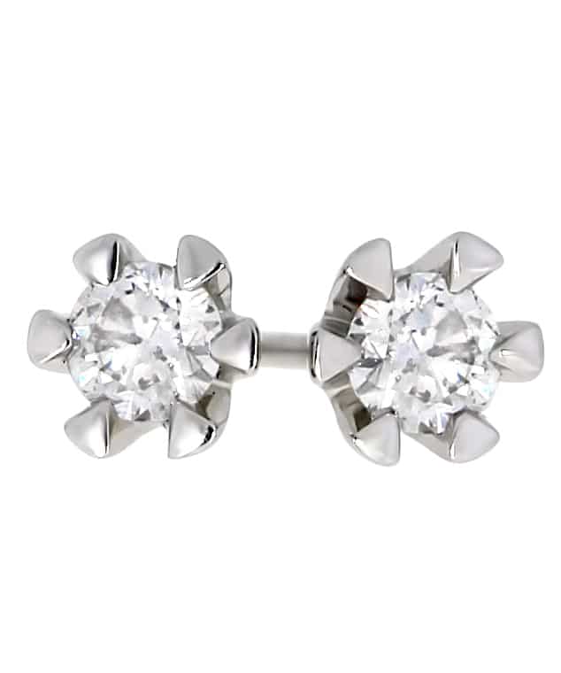 Enstens ørepynt 0.40ct. Brilliant Cut, Hvitt gull