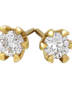 Victoria Gult gull Ørepynt med Diamant 0.60ct TW.SI