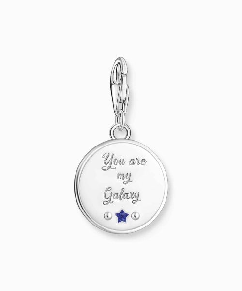 Thomas Sabo Charm pendant galaxy with cold enamel in various colours silver blackened - Bilde 2