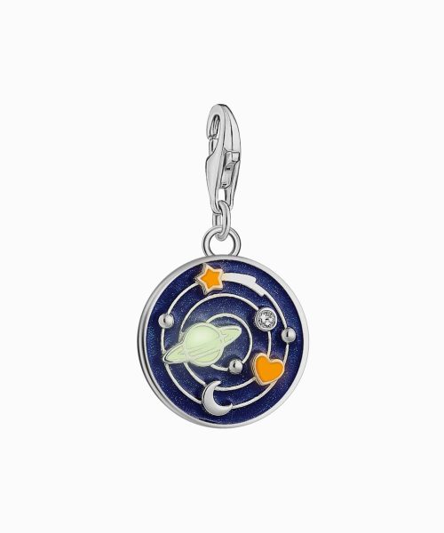 Thomas Sabo Charm pendant galaxy with cold enamel in various colours silver blackened - Bilde 3