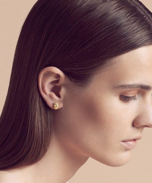 Gold Anatomic Heart Studs, 925 Silver - Bjørg - Bilde 3