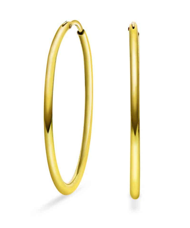 Øreringer i sølv, 45 mm