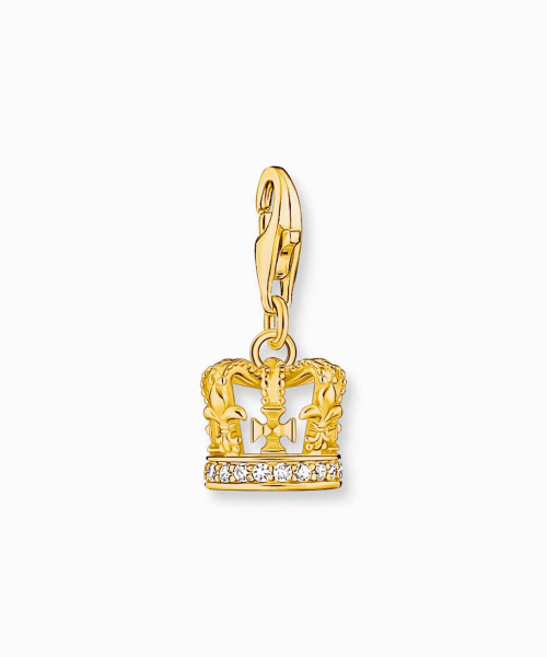 Thomas Sabo - Gold-plated charm pendant LONDON crown with zirconia