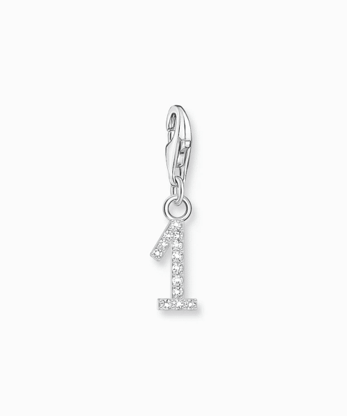Thomas Sabo - Silver charm pendant number 1 with zirconia