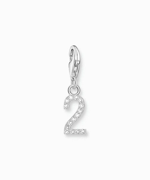 Thomas Sabo - Silver charm pendant number 2 with zirconia