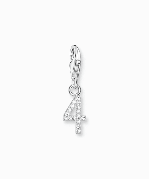 Thomas Sabo - Silver charm pendant number 4 with zirconia