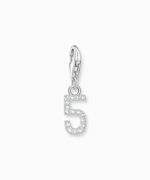 Thomas Sabo - Silver charm pendant number 5 with zirconia