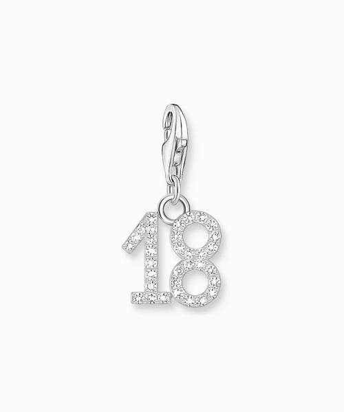 Thomas Sabo - Silver charm pendant number 18 with zirconia