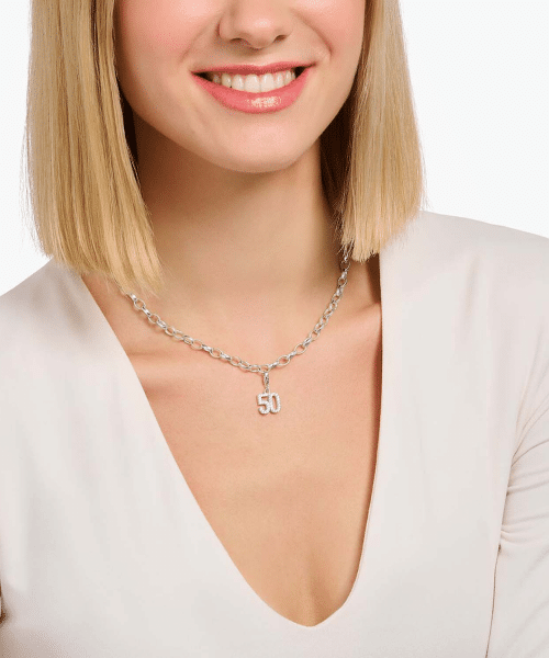 Thomas Sabo - Silver charm pendant number 40 with zirconia - Bilde 2