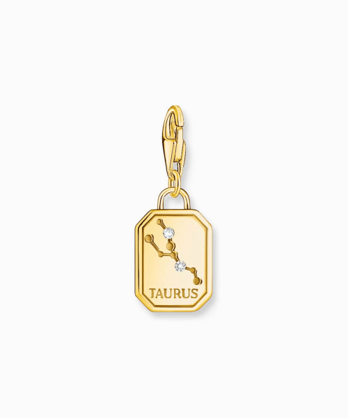 Thomas Sabo - Gold-plated charm pendant zodiac sign Taurus with zirconia - Bilde 2