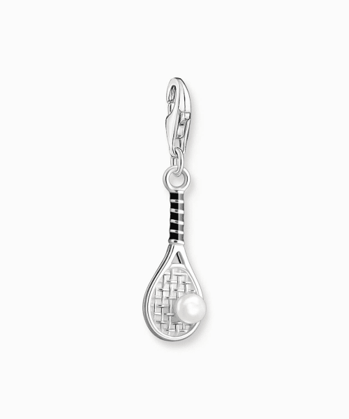 Thomas Sabo - Silver charm pendant tennis racket with freshwater pearl