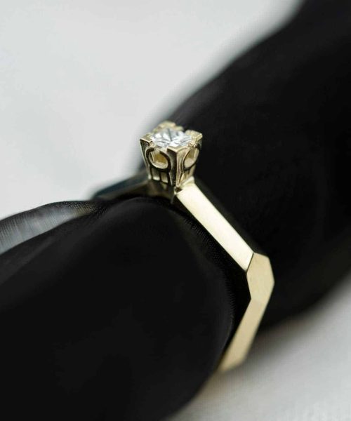 Fasettring i gult gull, Diamant 0.20ct (TWSI) - Bilde 2