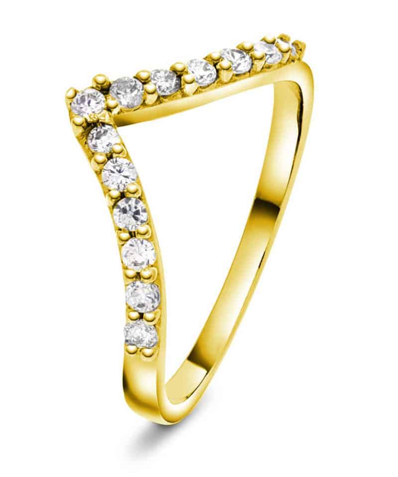 Ring i gull med diamant 0,26 ct wsi