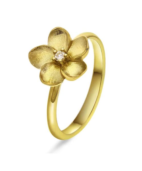 Ring i gull med diamant 0,03 WSI