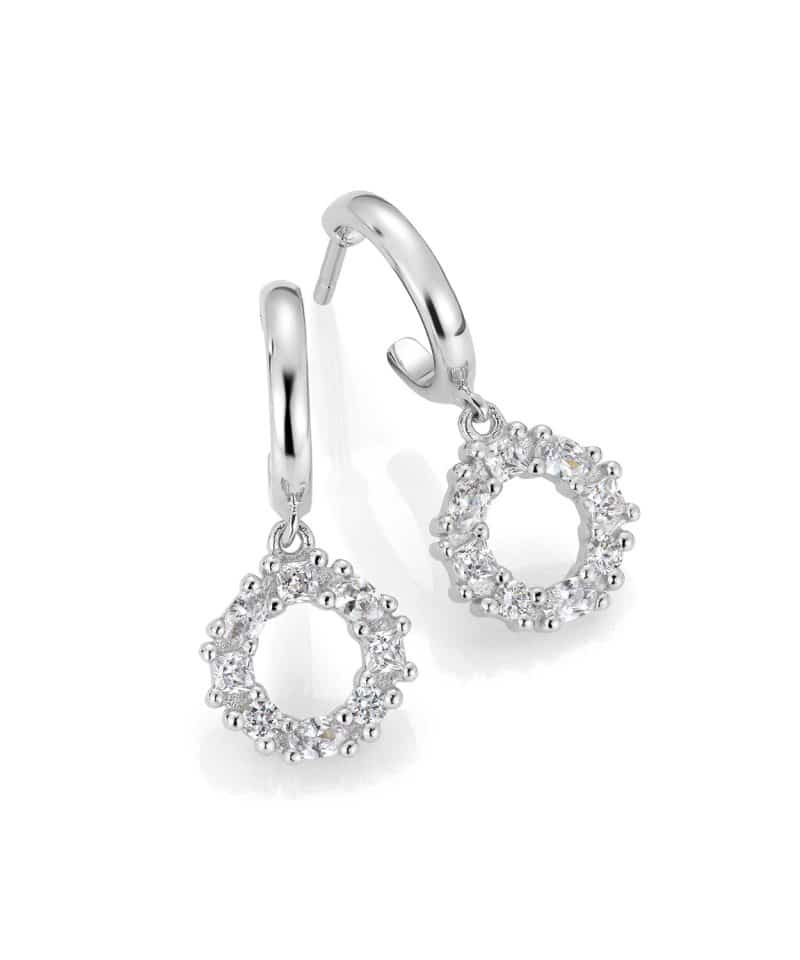 Stine øreringer i sølv med zirkonia