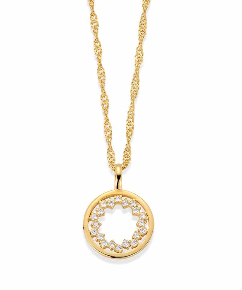 Trine Forgylt smykke i sølv med zirkonia