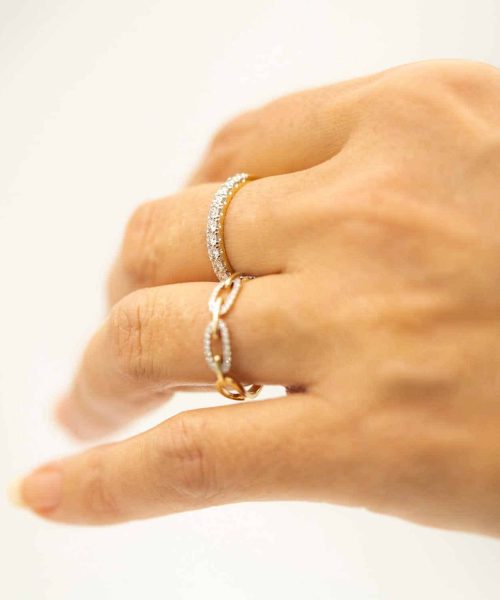 Ring i gult gull med diamant 0,50 ct WSI - Bilde 2