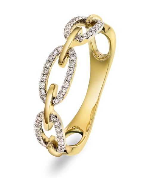 Panzerring i gull, Diamant 0.20ct (WSI)