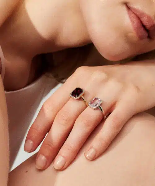 Ring i gull med diamant 0.11 ct WSI - Bilde 2