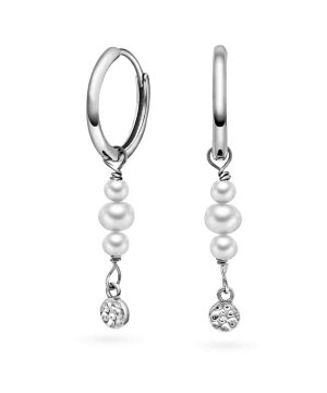 Fairy øreringer i sølv med perler