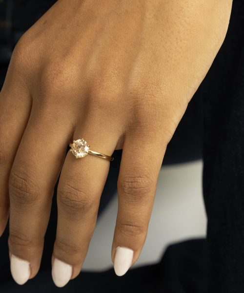 Chloe ring i sølv med champagne zirkonia - Bilde 2