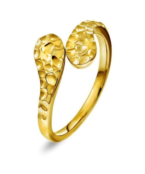 Fern ring i forgylt 925 sølv