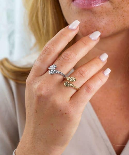 Fern ring i forgylt 925 sølv - Bilde 3
