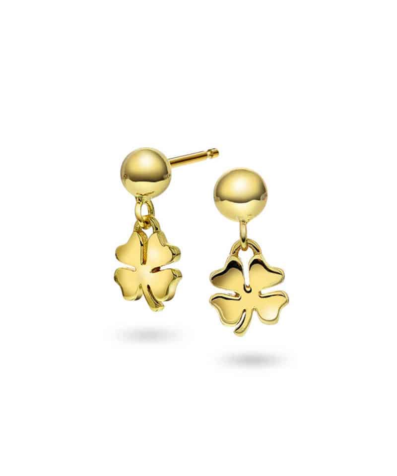 Øredobber i sølv firkløver