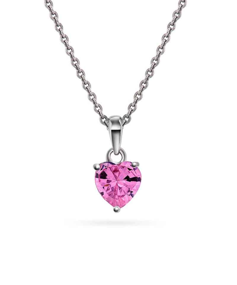 Smykke i sølv med zirkonia hjerte