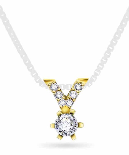 Superstar anheng i gult gull med diamant 0,26 ct TWSI