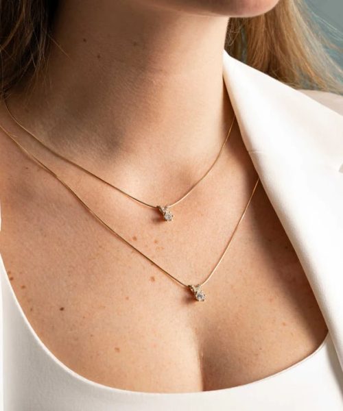 Superstar anheng i gult gull med diamant 0,26 ct TWSI - Bilde 2