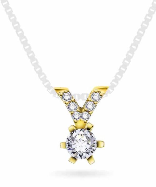Superstar anheng i gult gull med diamant 0,36 ct TWSI