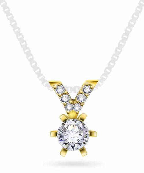 Superstar anheng i gult gull med diamant 0,56 ct TWSI