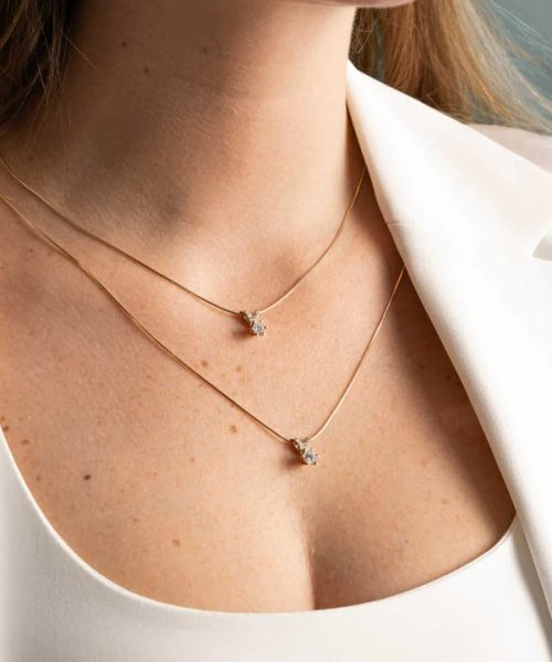 Superstar anheng i gult gull med diamant 0,56 ct TWSI - Bilde 2
