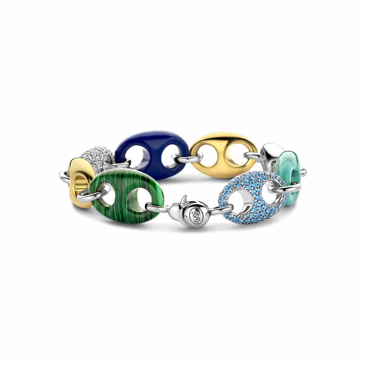 Ti Sento - Milano silver bracelet 2988TQ with a stream of colourful coffee bean tokens