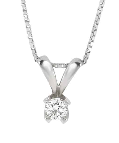 Enstens anheng 0.40ct. Brilliant Cut, Hvitt gull